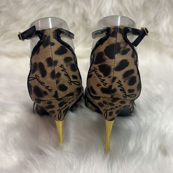 GUESS Leopard Print and Patent Leather Strappy Heels BIN 12 - Picture 5 of 9